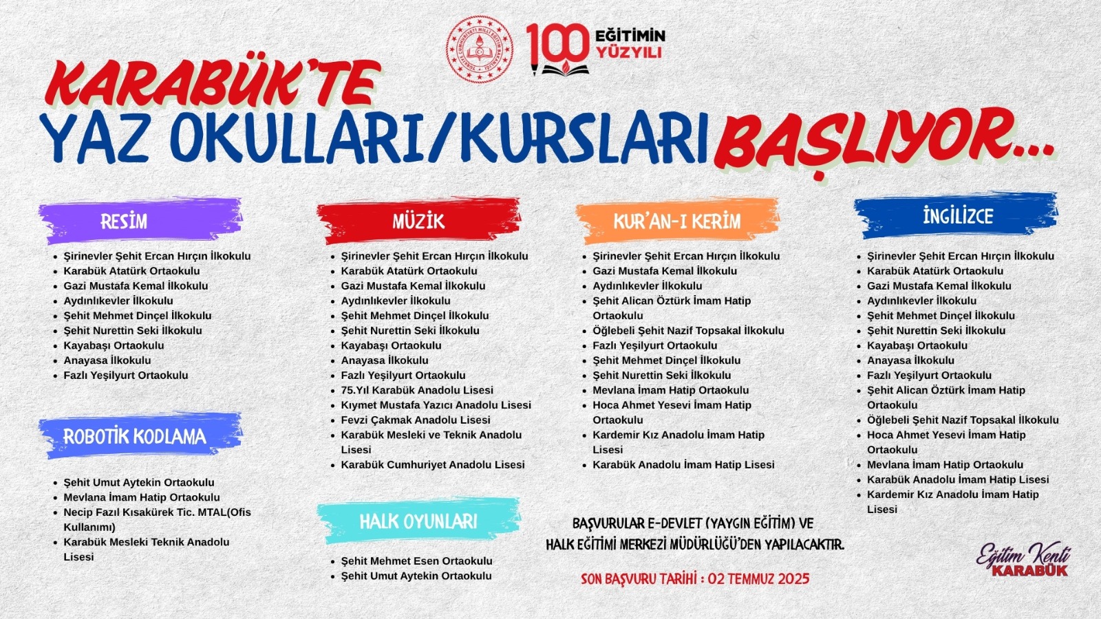 Karabük'te Yaz Okulları / Kursları Başlıyor - Eğitim Kenti Karabük