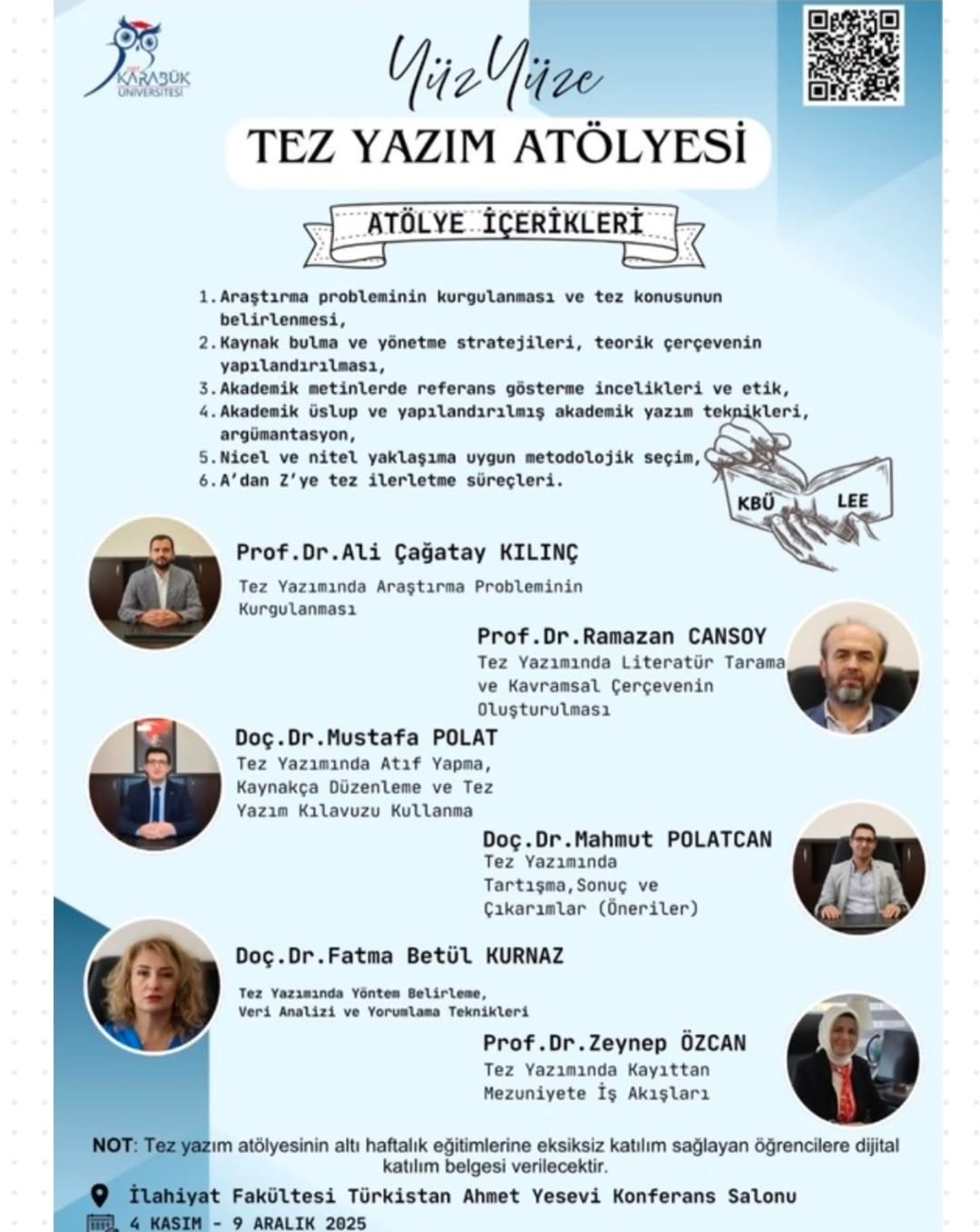 Yüz Yüze Tez Yazım Atölyesi Başlıyor!